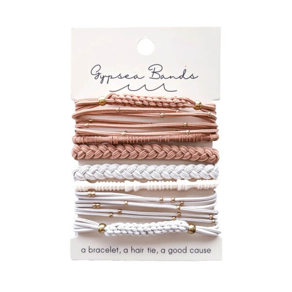 Gypsea Bands Newport Brown, Tan, White, Hair tie and Bracelet